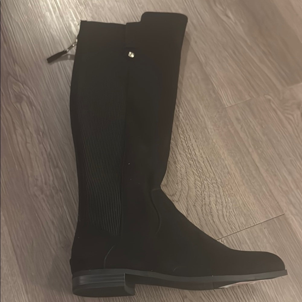 Anne Klein Size 6.5 Black Suede/Elastic Knee High Riding Boots NEW Audrey iFlex - Picture 9 of 16
